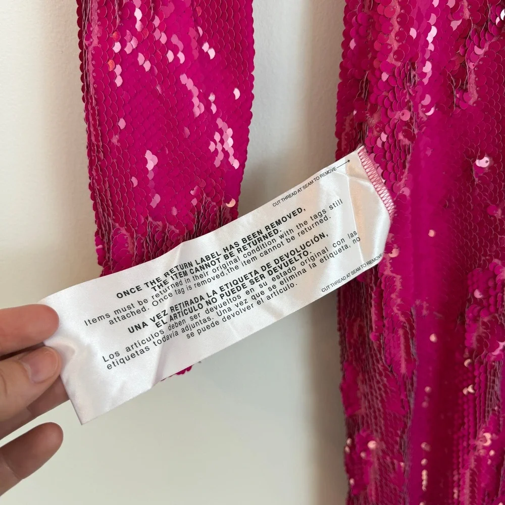 NWT Dress The Population Natalie Sequin Dress Women XXS Stretch Hot Pink Bodycon - Picture 14 of 15